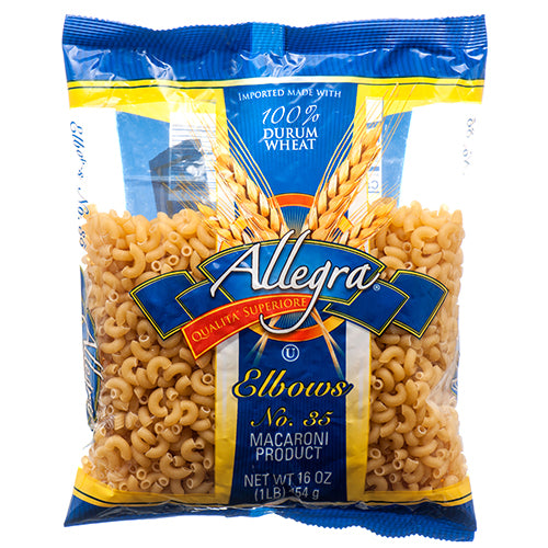 allegra elbow macaroni - 16 oz -- 20 per case