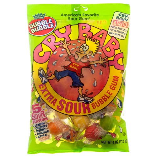 cry baby gumballs 4z extra sour -- 12 per case