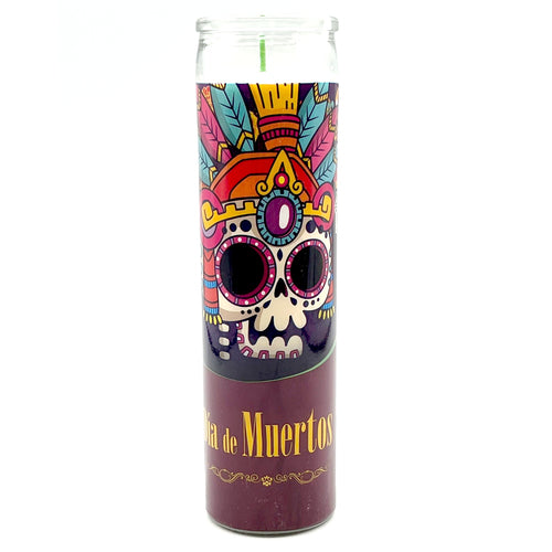 veladora religious candle dia de muertos caballero -- 12 per case