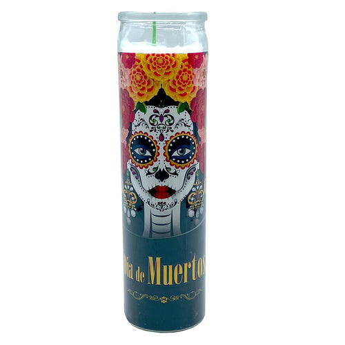 veladora religious candle dia de muertos dama -- 12 per case