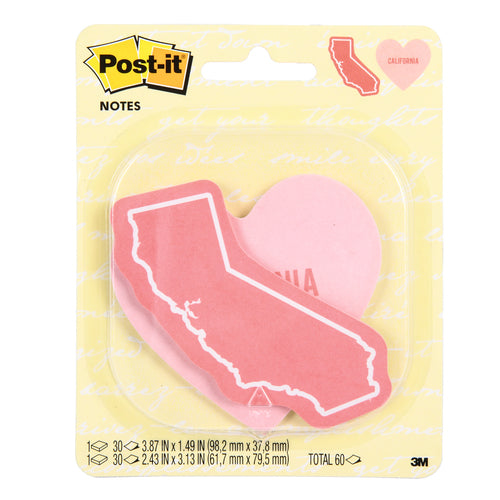 post it notes heart california -- 24 per case