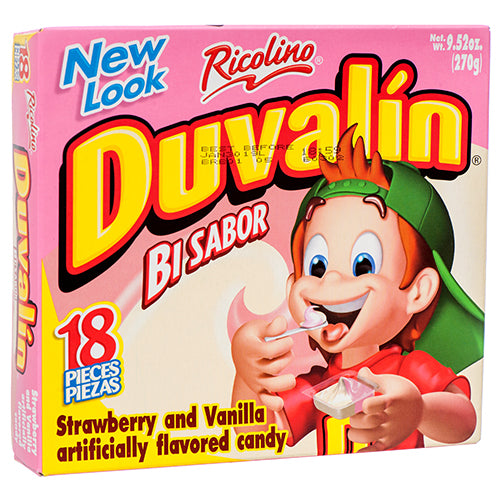 ricolino duvalin 18 ct strawberry & vanilla - 24 count -- 24 per case