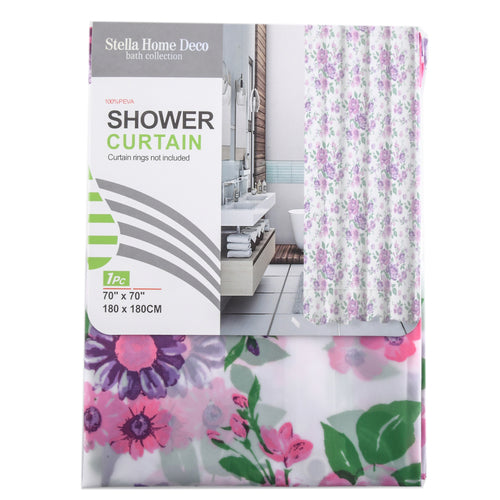 stella home lavender flowers design shower curtain 70 x 70 -- 6 per box