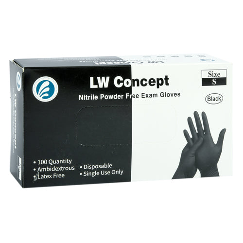 disposable gloves nitrile exam blk size small -- 10 per case