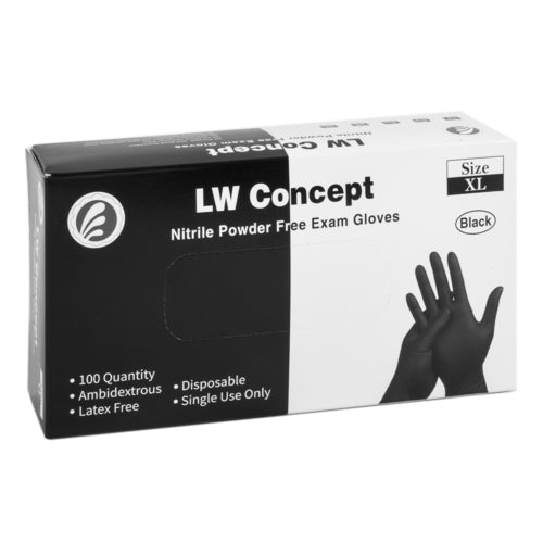 disposable gloves nitrile exam blk size xl -- 10 per case