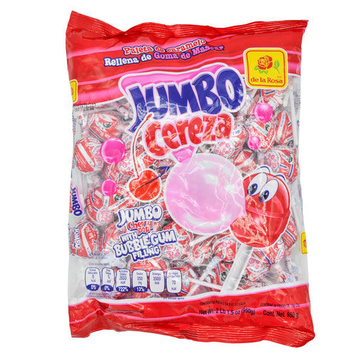 de la rosa paleta jumbo cereza 50ct -- 12 per case