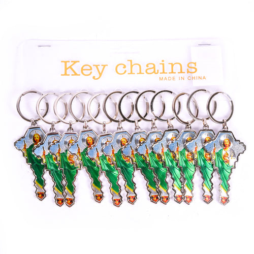 key chain san judas w key shape -- 12 per box