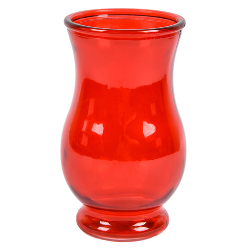 glass vase red 7 tall -- 12 per case