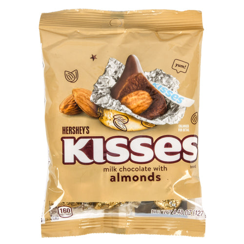 hershey s 4.48 oz peg milk choc kisses w almonds -- 12 per case