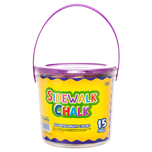 chalk sidewalk 15pc w bucket -- 24 per case