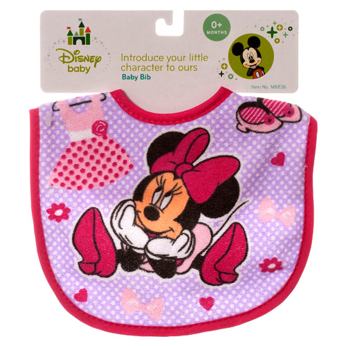 baby bib mickey minnie 1pc m8836 -- 12 per box