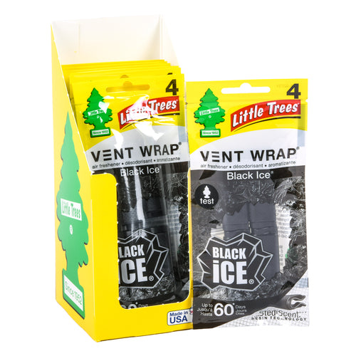 little trees car refreshner vent wrap black ice -- 8 per box