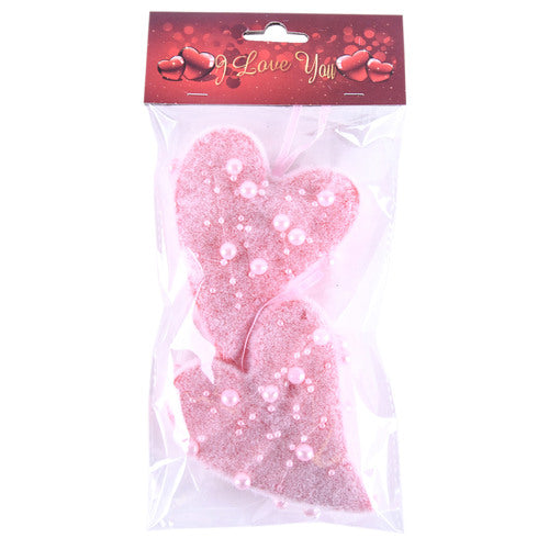 decoration hearts 2pk - 9.5cm -- 24 per case