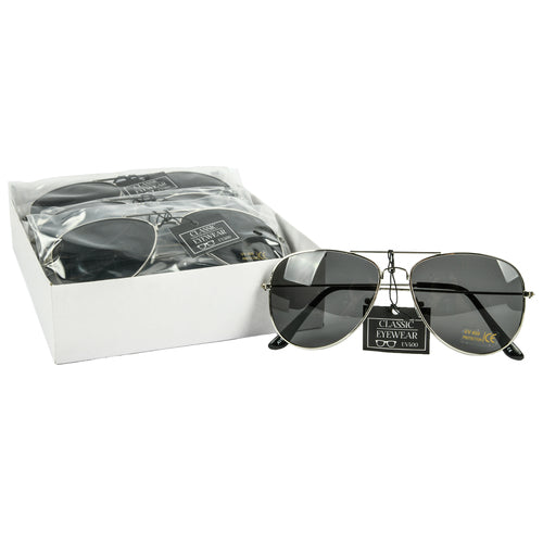 sunglasses aviator metal -- 12 per box