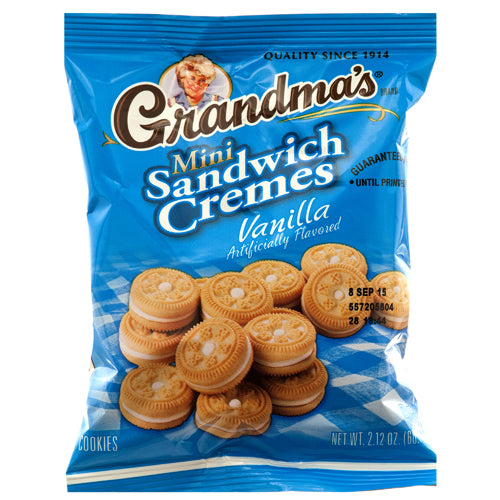 grandmas mini cookies - vanilla creme - 2.12 oz -- 60 per case