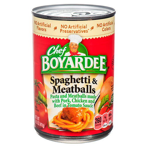 chef boyardee spaghetti meatballs 14.5 oz -- 24 per case