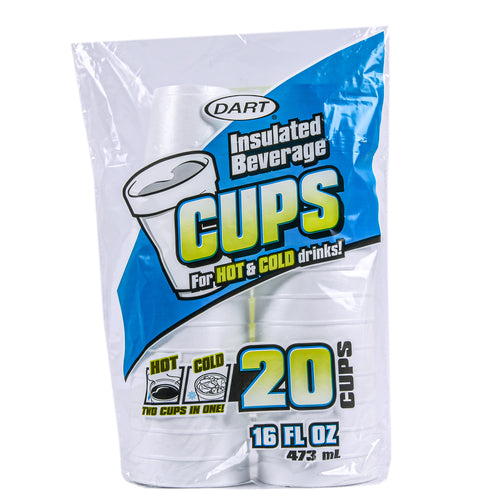 dart foam cup 16 oz 20ct -- 12 per case