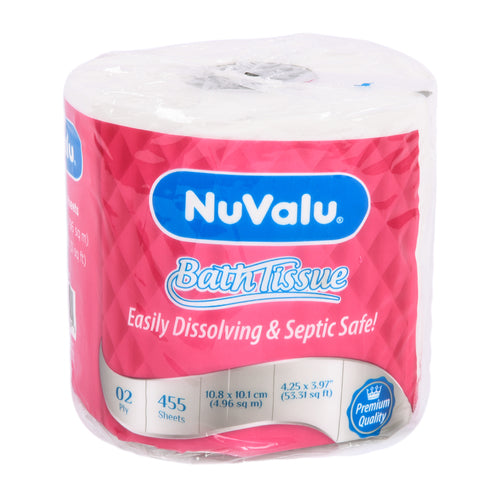 nuvalu bath tissue 455ct premium 2ply -- 48 per case