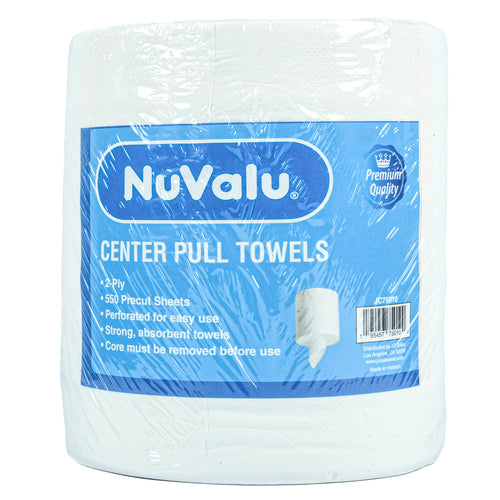 nuvalu center pull paper towel 2ply precut 550ct -- 6 per case