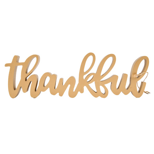 classic home collection thankful 15.8x1x5h - gold -- 18 per case