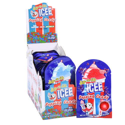 icee dip-n-lik popping candy 0.53oz -- 18 per box