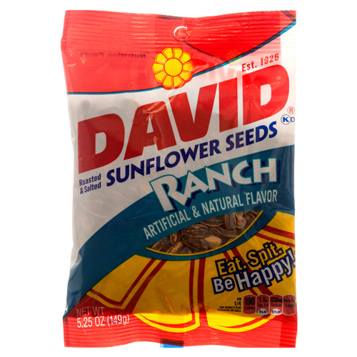 new arrivals david sunflower seeds 5.25 oz ranch  -- 12 per case