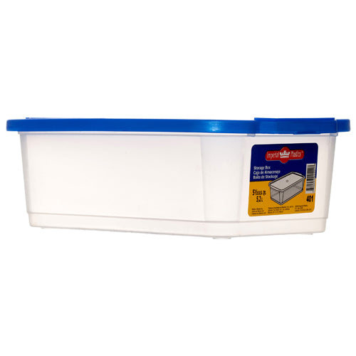 plastic storage box 5.5 qt w blue lid 401 -- 24 per case