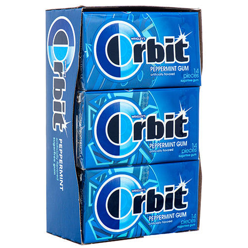 orbit peppermint gum - 144 pieces -- 12 per box