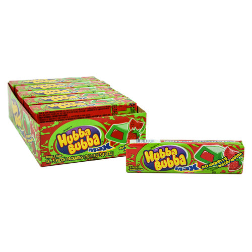 hubba bubba strawberry watermelon gum 5 pc -- 18 per box