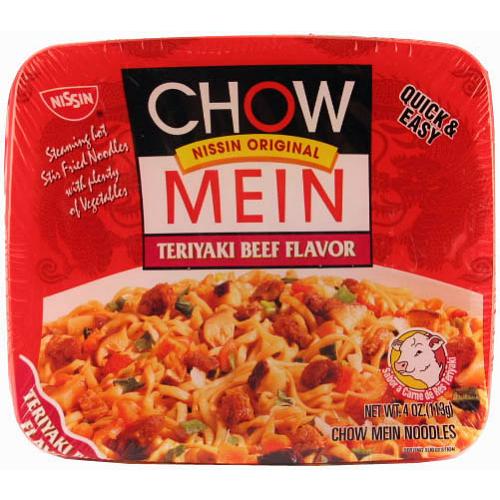 nissin chow mein teriyaki beef 4 oz -- 8 per case