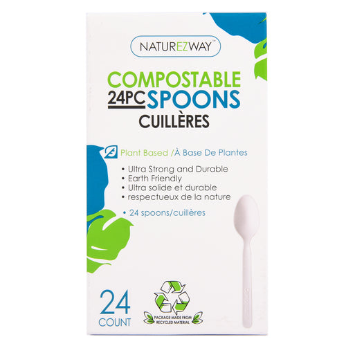 naturezway compostable plant based spoons 24ct -- 24 per case