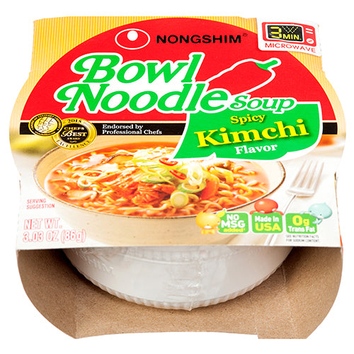 nongshim kimchi bowl noodle - 3.03 oz -- 12 per case