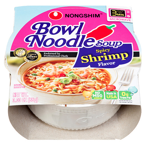 nongshim bowl noodle 3.03 oz spicy shrimp-12 per case -- 12 per case