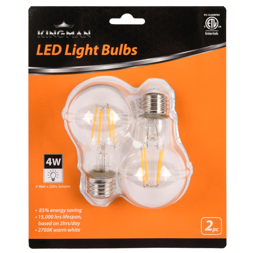 kingman light bulb led 4w 2 pc -- 24 per box