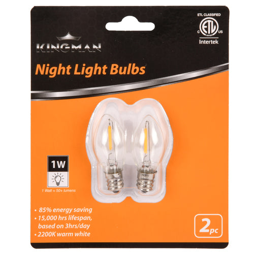 kingman night light bulb led 1w 2pc -- 24 per box