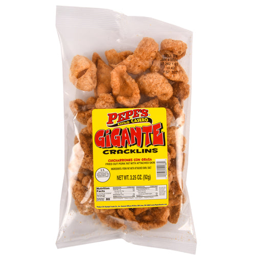 pepe s pork rinds plain gigante 3.25 oz -- 24 per case