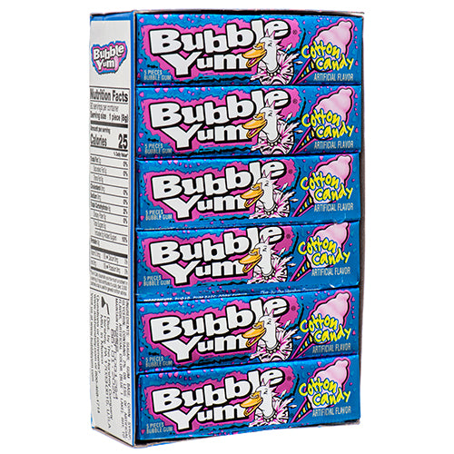 bubble yum 5ct cotton candy -- 18 per box