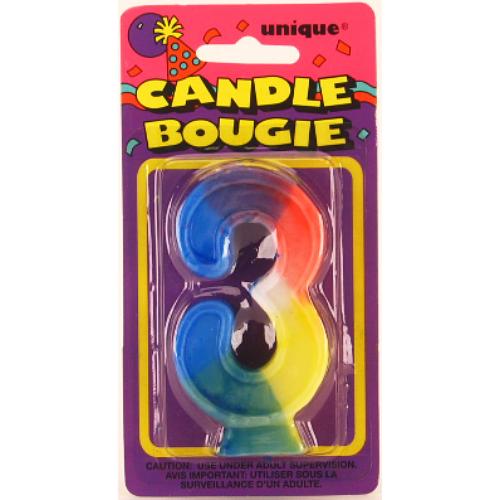 unique numeric candles - 3 -  -- 6 per box