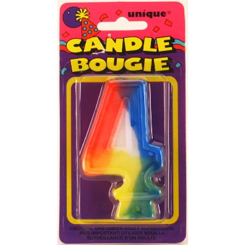 unique numeric candles - #350-4 -   -- 6 per box