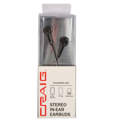 stereo ear buds silicone black -- 20 per case