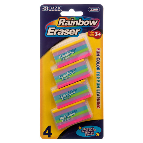 rainbow tone erasers - 4pc -  -- 24 per box