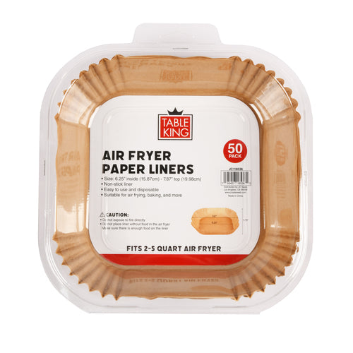 table king air fryer paper liners 7.87 square 50pk -- 24 per case