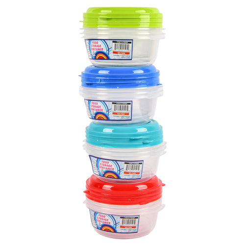 food round container 3 pk asst clr -- 48 per case