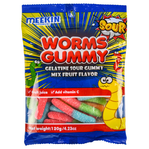 sour gummy worms -- 36 per case