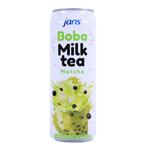 jans boba milk tea matcha 16.9 fl oz -- 24 per case