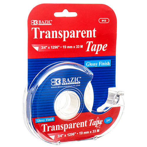 transparent tape - 3/4 in x 1296 in - w/ dispenser  -- 24 per box