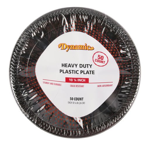 plastic plate black 3 compartment 10 1 4 in 50 ct -- 12 per case