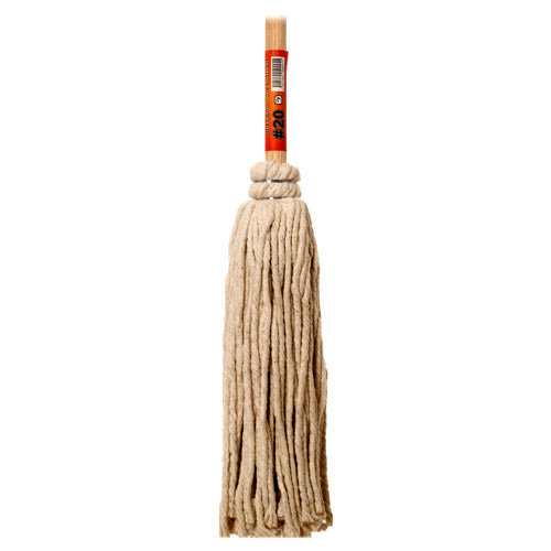 cotton mop #20 - natural stick -- 12 per case