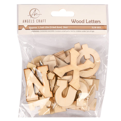 angels craft wooden alphabet -- 12 per box