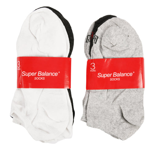 super balance 3pk women socks solid asst color -- 12 per box